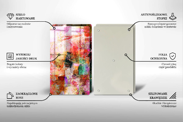 Kuchynská doska veľká zo skla Maľovanie abstrakcie