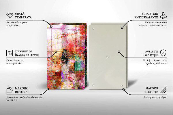 Kuchynská doska veľká zo skla Maľovanie abstrakcie