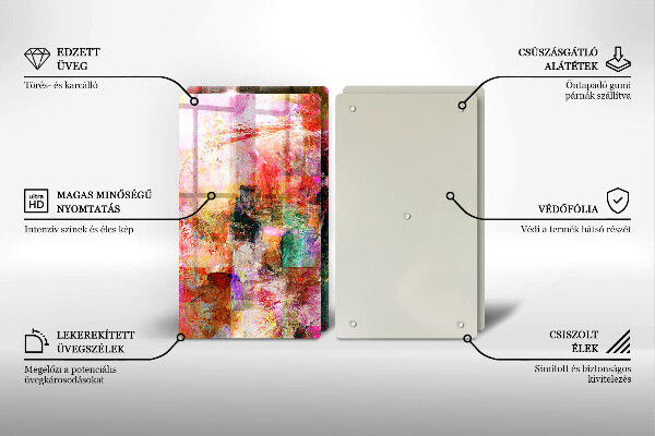 Kuchynská doska veľká zo skla Maľovanie abstrakcie