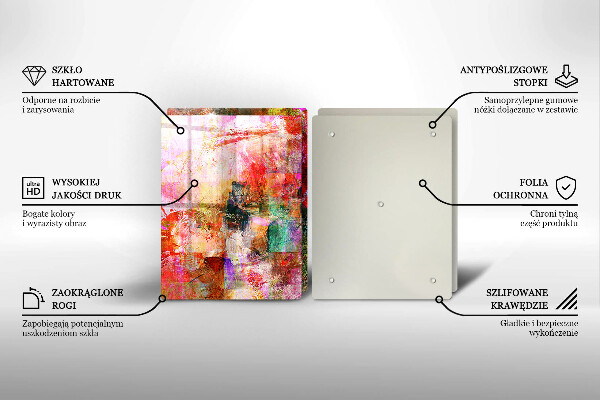 Kuchynská doska veľká zo skla Maľovanie abstrakcie