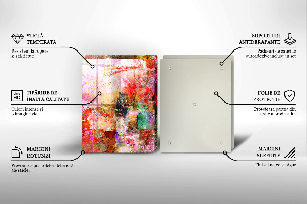 Kuchynská doska veľká zo skla Maľovanie abstrakcie