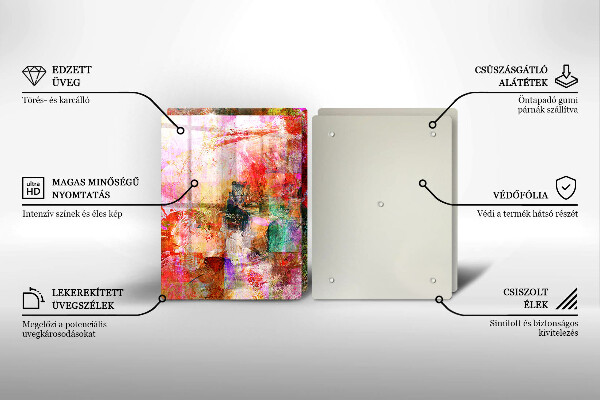 Kuchynská doska veľká zo skla Maľovanie abstrakcie