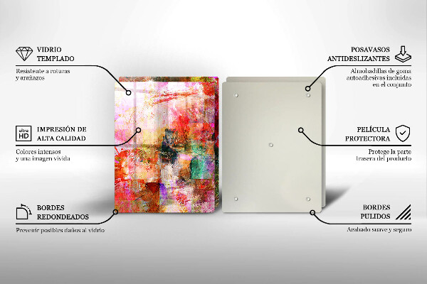 Kuchynská doska veľká zo skla Maľovanie abstrakcie