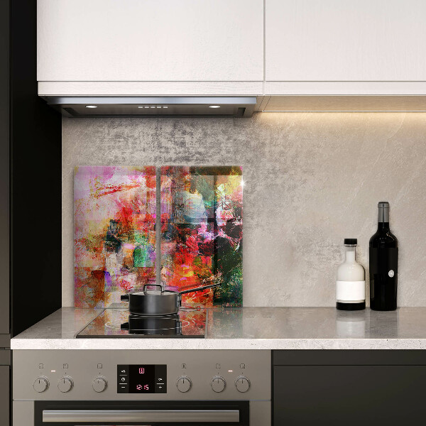 Kuchynská doska veľká zo skla Maľovanie abstrakcie