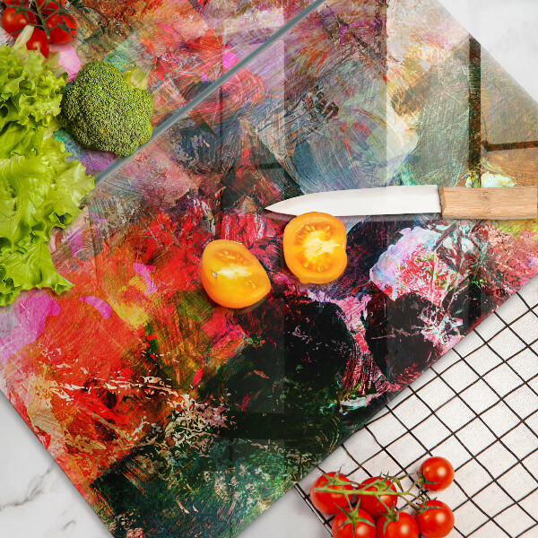 Kuchynská doska veľká zo skla Maľovanie abstrakcie