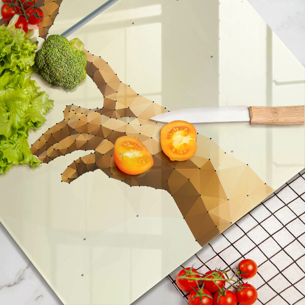 Kuchynská doska veľká zo skla Stvorenie Adamových rúk