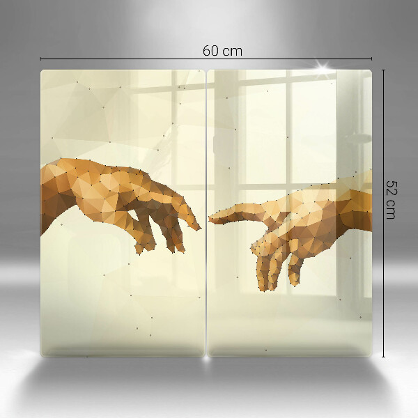 Kuchynská doska veľká zo skla Stvorenie Adamových rúk