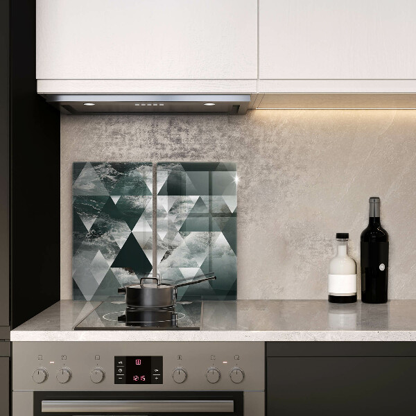 Kuchynská doska veľká zo skla Trojuholníky a voda