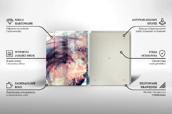 Kuchynská doska veľká zo skla Maľovaná abstrakcia