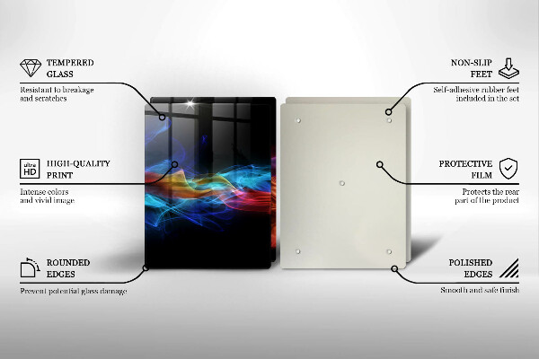 Kuchynská doska veľká zo skla Farebný dym