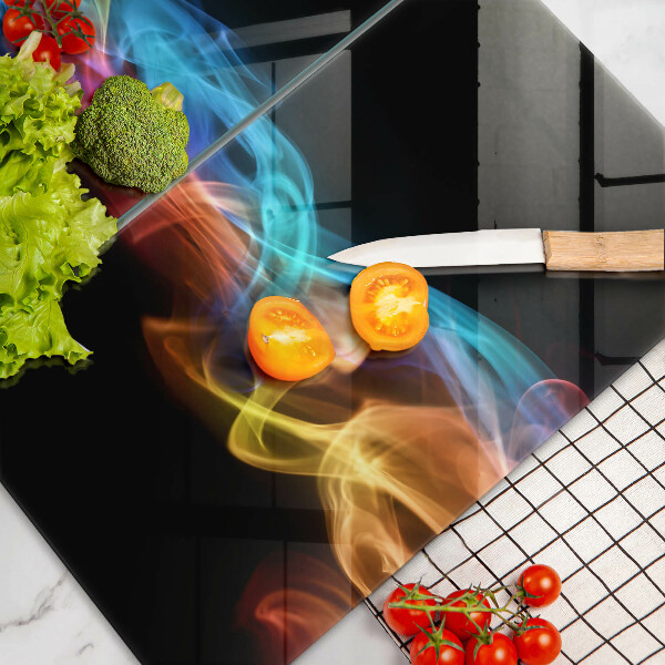 Kuchynská doska veľká zo skla Farebný dym