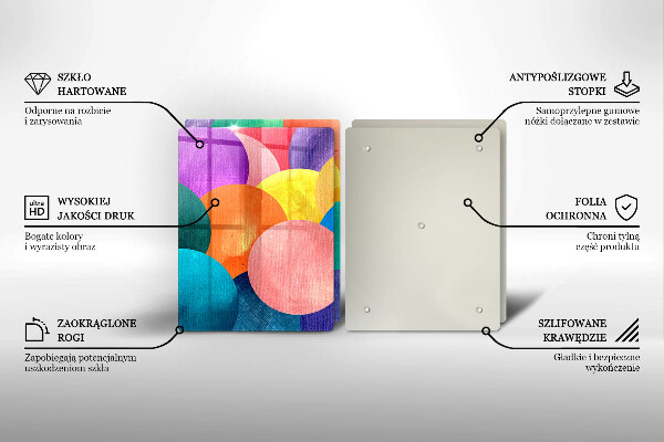 Sklenená doska na krájanie Farebné kruhy