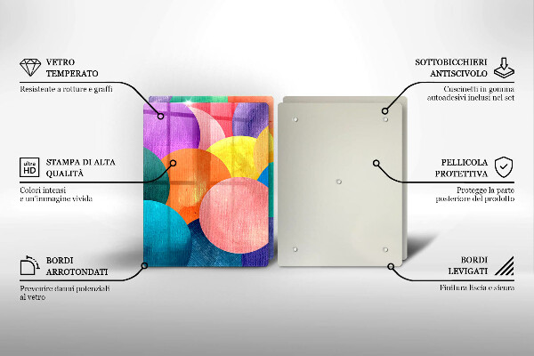 Sklenená doska na krájanie Farebné kruhy