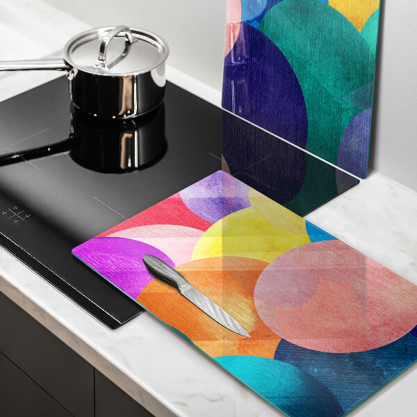 Sklenená doska na krájanie Farebné kruhy