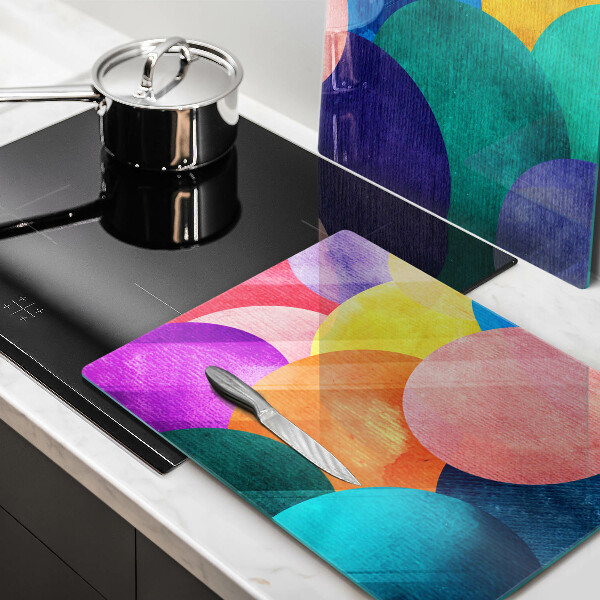 Sklenená doska na krájanie Farebné kruhy