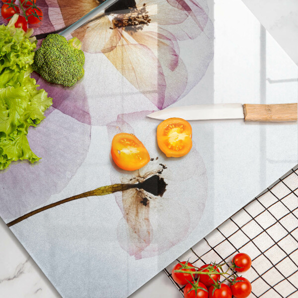 Sklenená doska na krájanie Jemné kvety