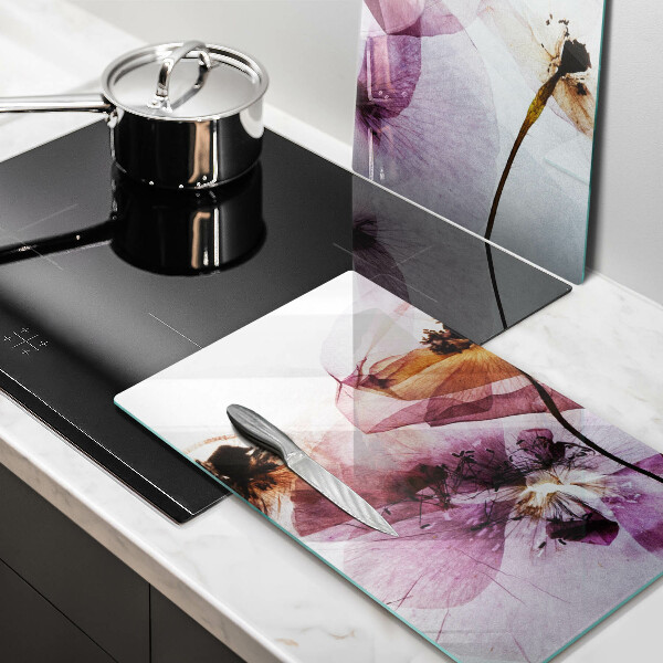 Sklenená doska na krájanie Jemné kvety