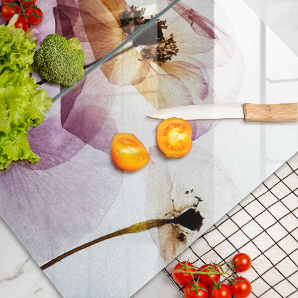 Sklenená doska na krájanie Jemné kvety