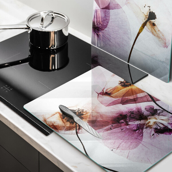 Sklenená doska na krájanie Jemné kvety