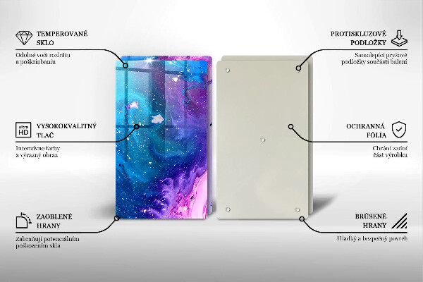 Sklenená doska na krájanie Abstrakce atramenty