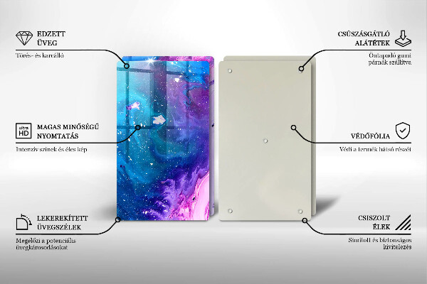 Sklenená doska na krájanie Abstrakce atramenty