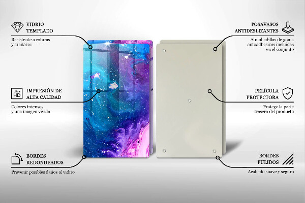 Sklenená doska na krájanie Abstrakce atramenty