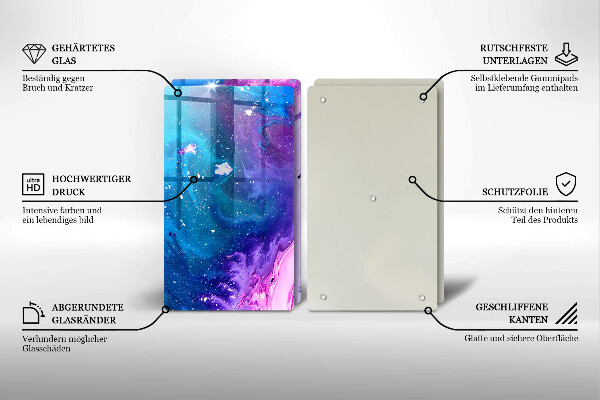 Sklenená doska na krájanie Abstrakce atramenty