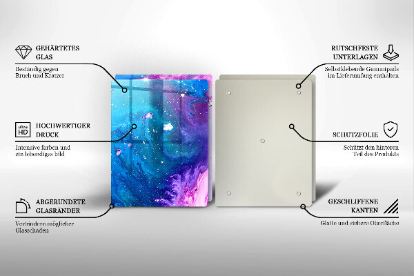 Sklenená doska na krájanie Abstrakce atramenty