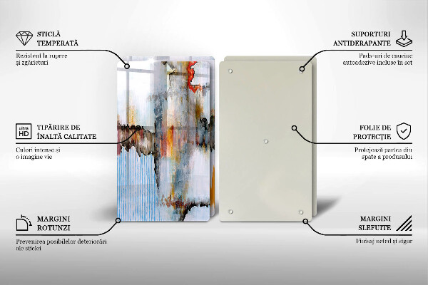 Kuchynská doska veľká zo skla Abstrakcia farby