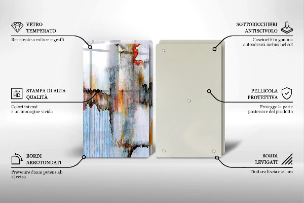 Kuchynská doska veľká zo skla Abstrakcia farby