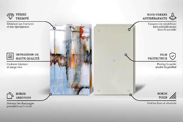 Kuchynská doska veľká zo skla Abstrakcia farby