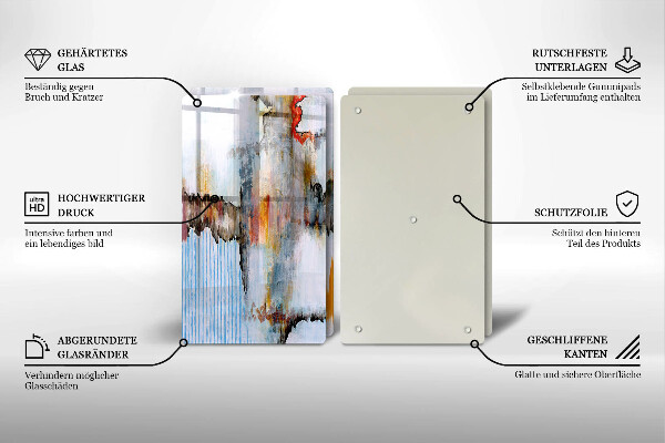 Kuchynská doska veľká zo skla Abstrakcia farby