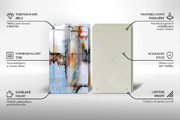 Kuchynská doska veľká zo skla Abstrakcia farby