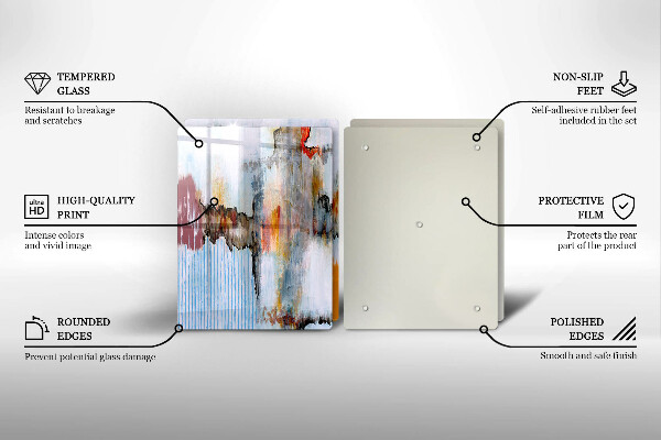 Kuchynská doska veľká zo skla Abstrakcia farby