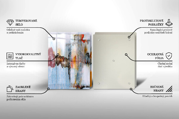 Kuchynská doska veľká zo skla Abstrakcia farby