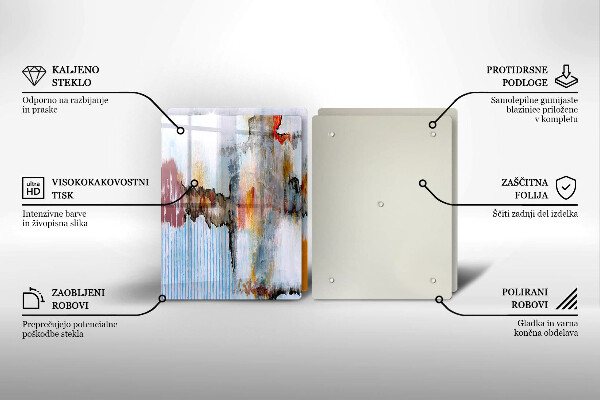 Kuchynská doska veľká zo skla Abstrakcia farby
