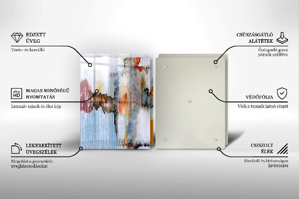 Kuchynská doska veľká zo skla Abstrakcia farby