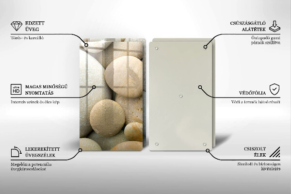 Kuchynská doska veľká zo skla Vzor oválnych kamienkov