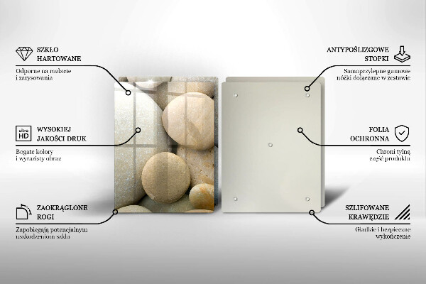 Kuchynská doska veľká zo skla Vzor oválnych kamienkov
