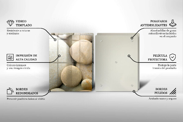 Kuchynská doska veľká zo skla Vzor oválnych kamienkov