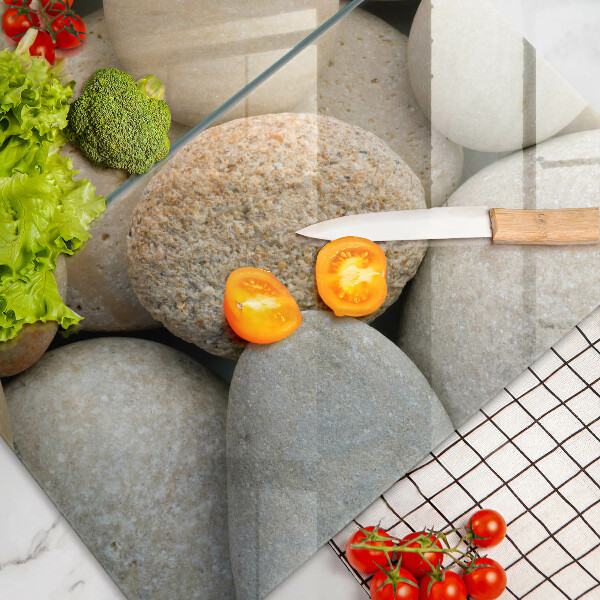 Kuchynská doska veľká zo skla Vzor oválnych kamienkov