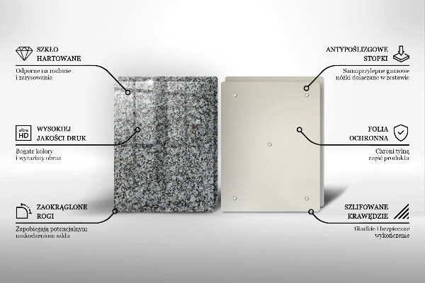 Kuchynská doska veľká zo skla Textúra kameňa