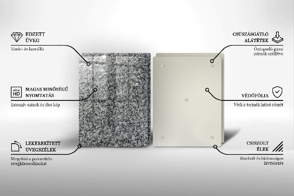 Kuchynská doska veľká zo skla Textúra kameňa