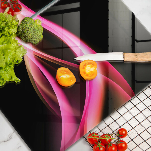 Kuchynská doska veľká zo skla Abstraktný neónový dym