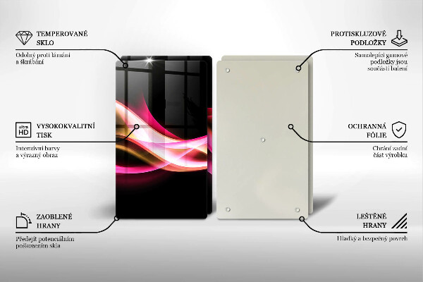 Kuchynská doska veľká zo skla Abstraktný neónový dym