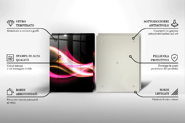 Kuchynská doska veľká zo skla Abstraktný neónový dym