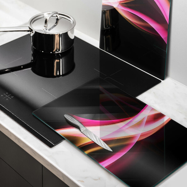 Kuchynská doska veľká zo skla Abstraktný neónový dym