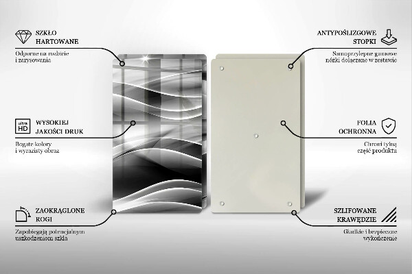 Kuchynská doska veľká zo skla Abstraktné línie dymu