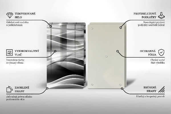 Kuchynská doska veľká zo skla Abstraktné línie dymu