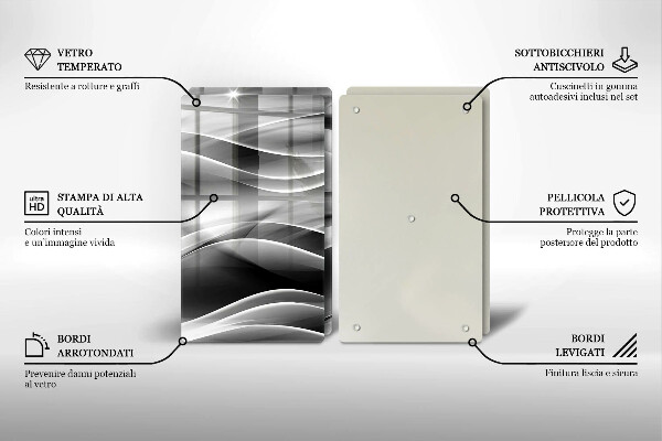 Kuchynská doska veľká zo skla Abstraktné línie dymu